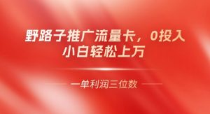 0门槛推广流量卡,一单收益上百,0投入,小白月入过W-创业资源网