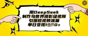 用DeepSeek制作鸟世界摄影级视频，引爆短视频流量，单日变现1k-创业资源网