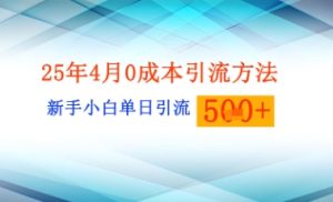 25年4月全新0成本费推广方法新手入门单日引流方法500 精确自主创业粉-创业资源网