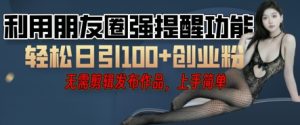 运用微信发朋友圈红点作用引流方法,精确自主创业粉丝们-创业资源网