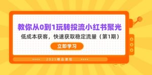 教大家从0到1轻松玩投流小红书的聚光镜，降低成本拓客，快速获得平稳总流量-创业资源网