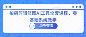 AI视觉创作系统课:摄影后期/视频剪辑/图片处理一站式教学,手把手带你玩转AI工具-创业资源网
