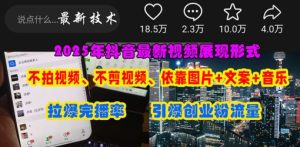 抖音最新视频表达形式，不拍摄视频、不剪辑视频、依靠图片 创意文案推动受欢迎，点爆自主创业粉-创业资源网