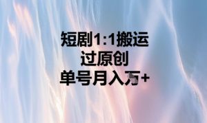 短剧剧本1比1运送过原创设计，运单号月入W-创业资源网