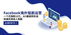Facebook国外短剧剧本经营:一个月增粉10万,从0基本到实战演练,顺利实现收益到帐-创业资源网