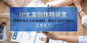 IP文案创作夏令营,生命IP证悟与公域栽种,帮助你打造出转现闭环控制-创业资源网