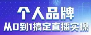 个人ip:从0到1解决直播间实际操作,用直播间为你自身的知名品牌创变,六大实际操作版块,变大个人影响力-创业资源网