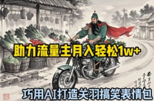 妙用AI打造出关云长搞笑表情包,助推微信流量主月入轻轻松松1w-创业资源网