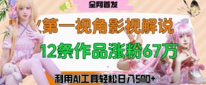 爆火第一人称视角影视解说，12条作品涨粉67W，巧用AI工具，轻松日入几张-创业资源网