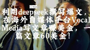 出海搞钱！利用deepseek撰写爆文，在海外自媒体平台Vocal Media写文章挣美金，一篇文章60刀-创业资源网