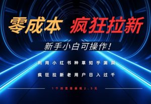 运用小红书种草知乎问答系统漏洞,零成本玩命引流日入多张,新手入门易操作-创业资源网