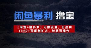 闲鱼平台爆利撸金不限流量,日赢利多张,复制推广扩张,长期性易操作-创业资源网