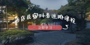 酒店民宿抖音进阶课程,掌握流量渠道与推流逻辑,打造爆款内容-创业资源网