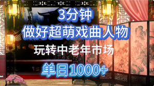 用Ai制作Q版戏剧人物手把手教你吃透中老年经济,5分钟一个成品,多渠道变现-创业资源网