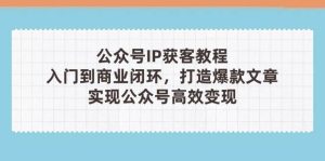 微信公众号IP拓客实例教程(第3期),从入门到商业闭环,推出爆款文章内容,完成微信公众号高效率转现-创业资源网