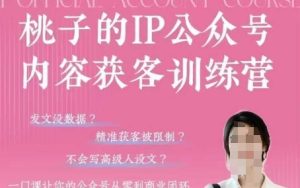 桃IP公众号文章拓客夏令营(第3期),一门使你微信公众号从0到商业闭环课程内容-创业资源网