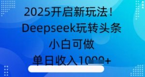 2025打开新模式！Deepseek玩扭头条，小白可做，单日收益多张-创业资源网