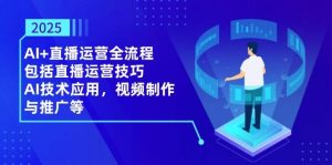2025AI 抖音运营全过程，包含直播间运营方法，AI关键技术，视频后期制作和推广等-创业资源网