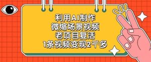 运用AI制做微缩场景短视频，老项目复生，1条视频变现2k-创业资源网