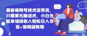 新视频号技术控卖货,只需没脑子销售话术,新手也可以场均净收入轻轻松松日入好几张 家庭保姆级实例教程-创业资源网