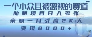 一个被严重低估的赛道,卖助睡眠实例教程日入三位数之上-创业资源网