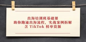 出航培训机构专业课,帮助你跑通出航步骤,实战案例拆卸,含 TikTok 排行榜网络资源-创业资源网