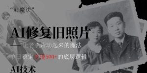 AI 魔法：让泛黄旧照变成朋友圈爆款视频，私域转化率提升50%，单日变现5张-创业资源网