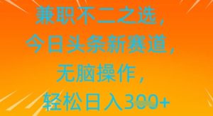 做兼职不二之选，今日今日头条新生态，没脑子实际操作，轻轻松松日入3张-创业资源网