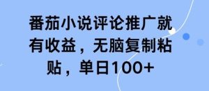 番茄小说评论推广就有收益，无脑复制粘贴，单日100+-创业资源网