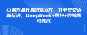 13条作品作品涨粉9W,书单号又出新玩法,DeepSeek+豆包+剪映即可完成-创业资源网