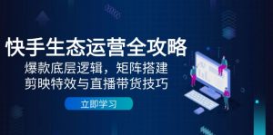 快手视频生态运营攻略大全:爆品底层思维,引流矩阵构建,剪辑软件动画特效与直播带货技巧-创业资源网
