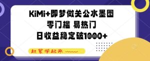 KiMi 即梦做关二爷水墨图，零门槛 易受欢迎，日收益稳定多张-创业资源网