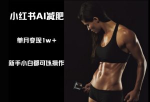 小红书的AI减肥瘦身,新手入门都能够实际操作,单月转现1w-创业资源网