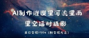 AI制做璀璨星河流星,星空延时拍摄,单日转现多张-创业资源网