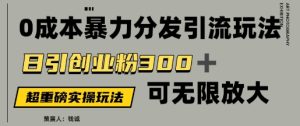 使用价值5980的0成本费暴力行为引流方法游戏玩法,日引自主创业粉300 ,可放大化-创业资源网