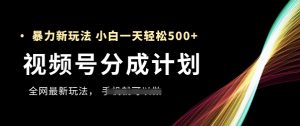 微信视频号分为方案,各大网站最暴力行为游戏玩法,初学者一天都可以轻松5张-创业资源网