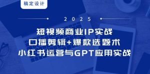 短视频商业IP实战6期:口播剪辑+爆款选题术,小红书运营与GPT应用实战-创业资源网