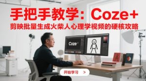 一对一教学：Coze   剪辑软件批量生成火材人心理学视频的强势攻略大全-创业资源网