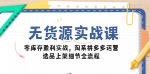 无货源电商实战演练课:零库存赢利实战演练,淘宝拼多多运营,选款发布小细节全过程-创业资源网