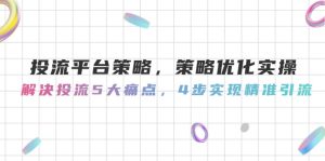 投流平台策略,策略优化实际操作,处理投流5大瓶颈,4步完成精准引流方法-创业资源网