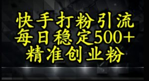快手视频精确式磨粉引流方法,每日平稳500 精确自主创业粉-创业资源网