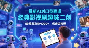 全新AI配声跑道，经典影视作品趣味性二创，1条短视频增粉4000 ，家庭保姆级实例教程-创业资源网