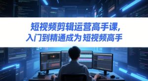 短视频剪辑运营高手课,入门到精通变成短视频高手-创业资源网