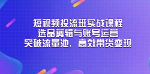 小视频投流班实战演练课程内容,选款视频剪辑与抖音号运营,提升流量入口,高效率卖货转现-创业资源网