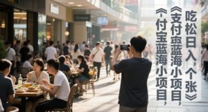 支付宝蓝海小项目，吃饭逛街拍个照，轻松日入1张-创业资源网