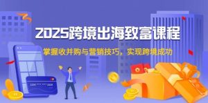 2025跨境出海发家致富课程内容，把握收并购与营销方法，完成跨境电商取得成功-创业资源网