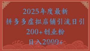 机密引流方法秘笈,拼多多平台虚似店铺引流,日引500-创业资源网