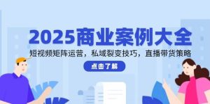 2025商业案例大全，短视频矩阵运营，私域裂变技巧，直播带货策略-创业资源网