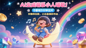 AI形成呆萌奸险小人喝歌!0基本3min出菲林,28个作品增粉9万,日赚四位数,新手立即写作业-创业资源网