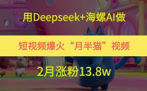 用Deepseek 大海螺AI拍短视频爆红“月半猫”短视频,2月增粉13.8w-创业资源网